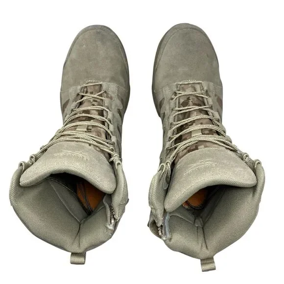 Reebok Tactical Boots Mens 11 Tan Camo 8in Floatride Energy Side Zip Military - Picture 9 of 13